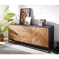 Sideboard Famke 145 cm Mango Teak 2 Türen 3 Schubladen