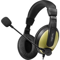 LogiLink Headset High Quality, mit Ohrpolster, schwarz/gold