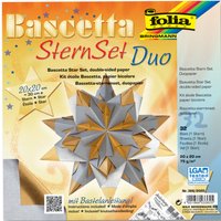 folia Faltblätter Bascetta-Stern, 200 x 200 mm, silber/gold – Bild 2