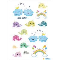 HERMA Sticker DECOR, Love Songs, beglimmert