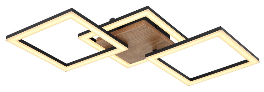 GLOBO LED Deckenlampe Kerry 66x31cm 7,5cm Holzoptik braun schwarz – Bild 3