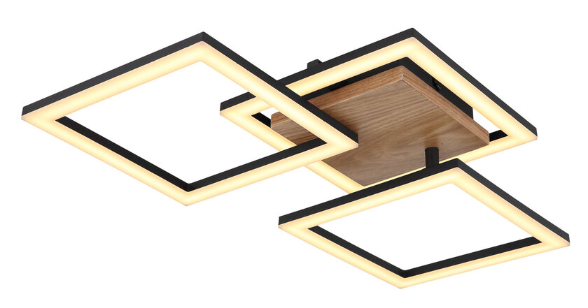 GLOBO LED Deckenlampe Kerry 66x31cm 7,5cm Holzoptik braun schwarz – Bild 4