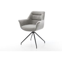 Esszimmerstuhl Kaira-Flex Strukturstoff Soft Grau Kreuzgestell konisch Schwarz