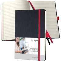 sigel Notizbuch Conceptum, DIN A5, liniert, schwarz/rot