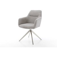 Drehstuhl Pejo-Flex Cord Silbergrau Kreuzgestell breit Edelstahl 360 drehbar Wippfunktion Taschenfederkern