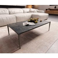 Couchtisch Levente 110x60 cm Keramik Laminam Noir Desir Braun Gestell Metall Effektfinish Titan