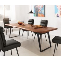 DELIFE Edge Esstisch Akazie Braun