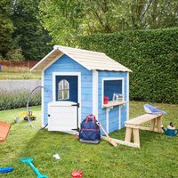 Spielhaus DER GROSSE PALAST - 106 x 111 cm Blau mit Bank – Bild 2