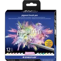 STAEDTLER Fasermaler pigment brush pen, Pastel Colours, 12er