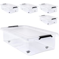 Deuba Aufbewahrungsbox 4er-Set Transparent 60x40x17cm 30L