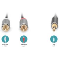 DIGITUS Stereo-Audioadapterkabel, Klinke - Cinch, 1,0 m – Bild 2