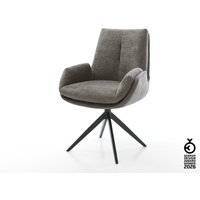 Drehstuhl Clea-Flex Bouclé Soft Schlamm Kreuzgestell breit Schwarz 360 drehbar Wippfunktion