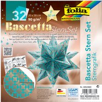 folia Faltblätter Bascetta-Stern, türkis / bedruckt – Bild 2