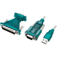 LogiLink USB 2.0 - RS232 9/25 Pol Adapter mit Verlängerungs-