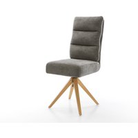 Drehstuhl Pela-Flex Bouclé Soft Schlamm Holzgestell kantig Natur 360 drehbar Taschenfederkern – Bild 2