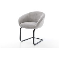 Freischwinger Vinka-Flex mit Armlehnen Cord Silbergrau Freischwinger flach Schwarz Taschenfederkern