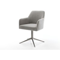 Drehstuhl Greg-Flex Strukturstoff Soft Grau Fußkreuz Graphit 360 drehbar Wippfunktion Taschenfederkern