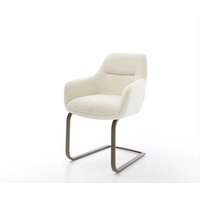 Freischwinger Pejo-Flex Teddystoff Beige Freischwinger flach Effektfinish Titan Taschenfederkern