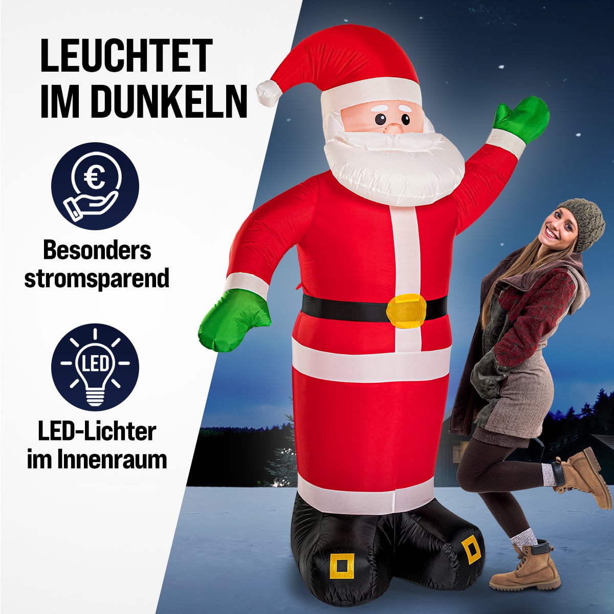 monzana Aufblasbarer Weihnachtsmann XXL – Bild 2