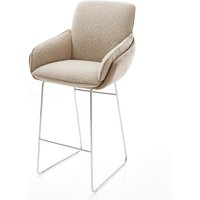 Barstuhl Luan-Flex Materialmix Schlamm Kufengestell Edelstahl
