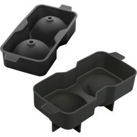 metaltex Eiswürfelform, aus Silikon, für 2 Kugeln, schwarz