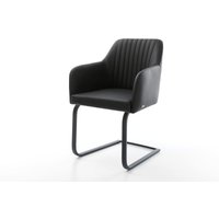 Freischwinger Greg-Flex Echt-Leder Schwarz Freischwinger flach Schwarz Taschenfederkern