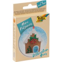 folia Mini Filz-Nähset, Filzinies, 19-teilig, Lebkuchenhaus