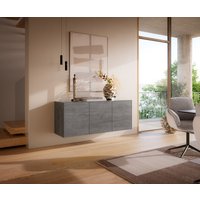Sideboard Cuor 150 cm Keramik Beton Grau 3 Türen Schwebend