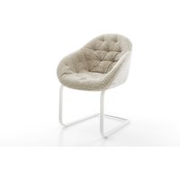 Freischwinger Gaio-Flex Webstoff Soft Beige Freischwinger flach Weiß