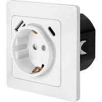 LogiLink Unterputz-Steckdose, 1x USB-C, 1x USB-A, weiß – Bild 2