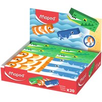 Maped Kunststoff-Radierer, Tier-Design, 20er Display