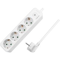 LogiLink Steckdosenleiste, 4-fach, mit Schalter, weiß