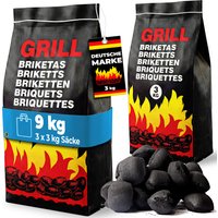 Deuba Holzkohlebriketts 3er-Set je 3kg
