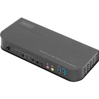 DIGITUS Desktop KVM Switch mit integriertem USB-Hub, schwarz