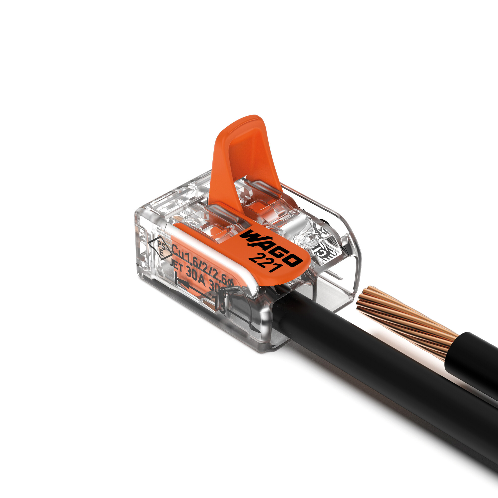 WAGO 221-412 COMPACT Verbindungsklemme 2-polig, transparent, 0,02 4 mm, 450 V / 32 A – Bild 3