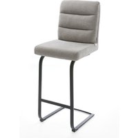Barstuhl Pela-Flex Strukturstoff Soft Grau Freischwinger Flach Metall Schwarz