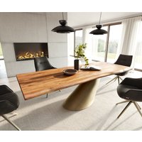 DELIFE Edge Esstisch Akazie Gold