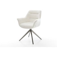 Drehstuhl Kaira-Flex Bouclé Soft Beige Kreuzgestell breit Graphit 360 drehbar Wippfunktion
