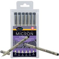 SAKURA Fineliner PIGMA MICRON, 6er Etui, schwarz – Bild 2