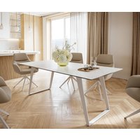DELIFE Edge Esstisch Keramik Weiß – Bild 2