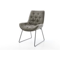 Esszimmerstuhl Taimi-Flex Bouclé Soft Schlamm Kufengestell Schwarz