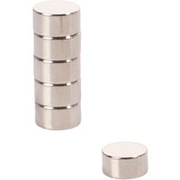pavo Neodym-Haftmagnet, rund, Maße: 10 x 5 mm, silber