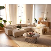 Wohnlandschaft Sirpio XL 360x260 cm Cord Beige Recamiere variabel