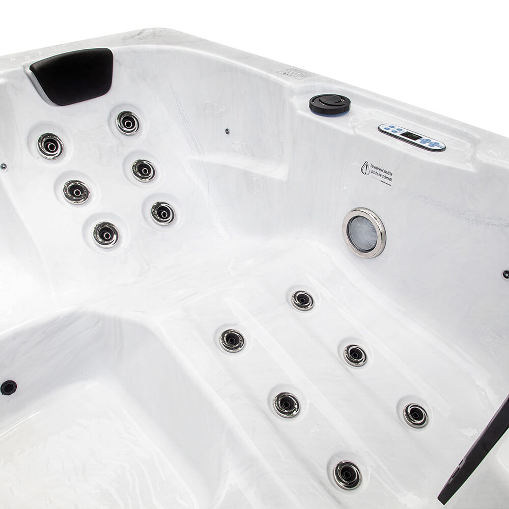 Outdoor Whirlpool WHITE MARBLE Nussbraun - 210 x 160 cm für 3 Personen – Bild 4