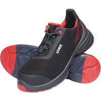 uvex 1 G2 Sicherheits-Halbschuh S1P, schwarz/rot, Gr. 44