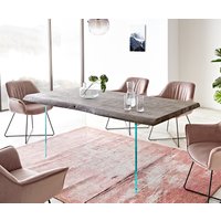 DELIFE Edge Esstisch Akazie Glas