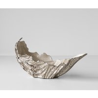 Schale Maris B52 x T15 x H28 cm Aluminium Platin Opal Handgemacht