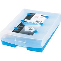 HAN Lernkartei CROCO 2-6-19, A8 quer, blau-transluzent