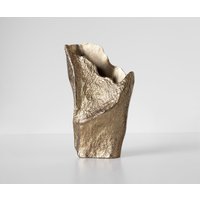 Vase Cavira B29 x T16 x H48 cm Aluminium Champagner Handgemacht