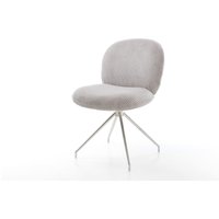 Drehstuhl Nube-Flex Cord Silbergrau Kreuzgestell konisch Edelstahl 180 drehbar Taschenfederkern